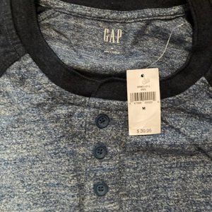 Black and Grey Henley TShirt new